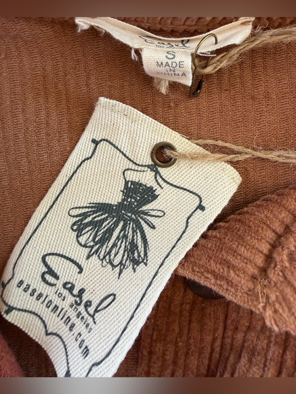 Easel Color Block Corduroy Shacket Oversized Button Front Jacket - Picture 3 of 4